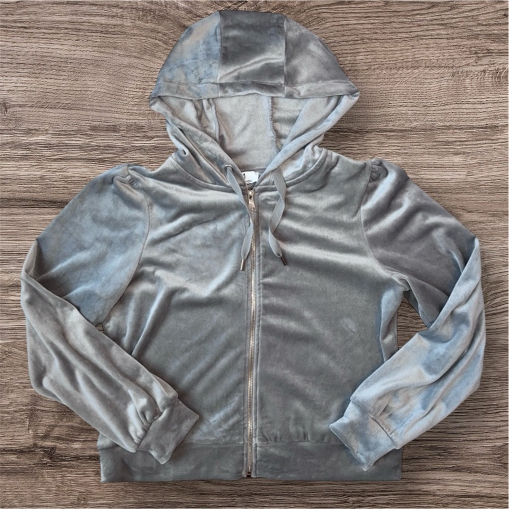 Magaschoni Gray Velvet Hoodie Size M